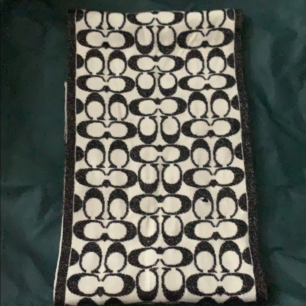Black and white Coach scarf